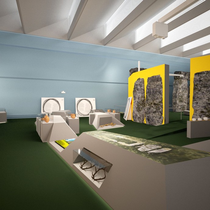 Die Sonderausstellung im Aufbau (öffnet vergrößerte Bildansicht)