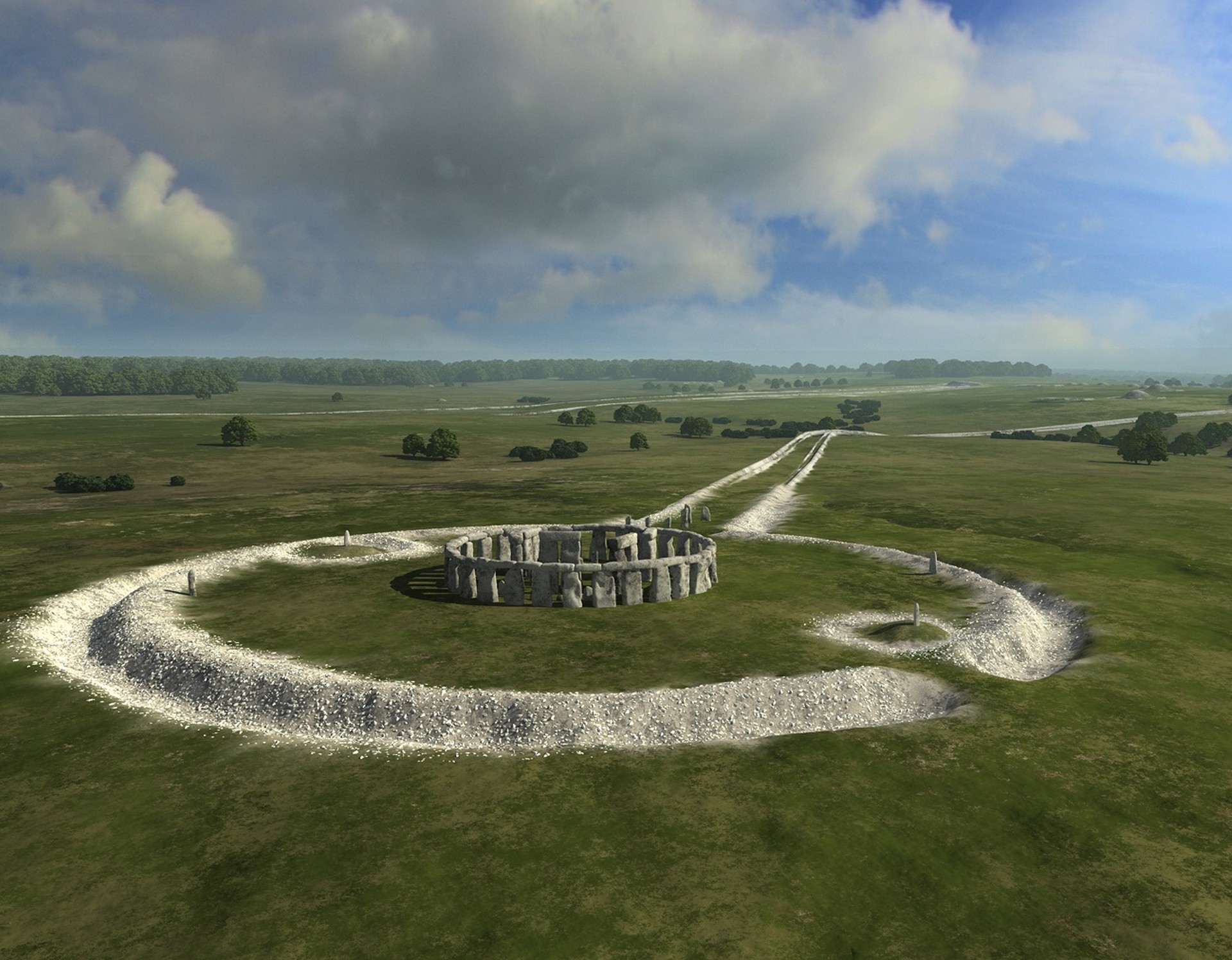 Visualisierung von Stonehenge (© LBI/ArchPro) Visualisierung von Stonehenge (© LBI/ArchPro)