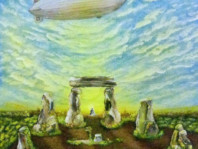 Stonehenge-Gemälde aus Acryl (vergrößerte Bildansicht wird geöffnet)